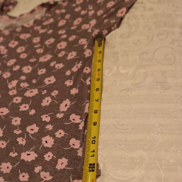 JoySpun Pajama Set Grey and Pink Short Sleeve Top and Drawstring Waist Short XL - Picture 14 of 16